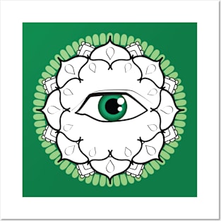 Green Eye Mandala Posters and Art